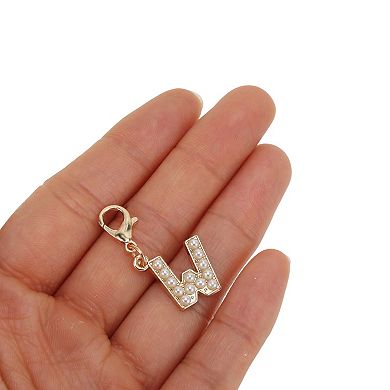 Faux Pearl Letter Shoelace Charms Gold Tone Beige 6 Pcs