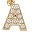 Letter A Gold Beige