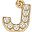 Letter J Gold Beige