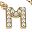 Letter M Gold Beige
