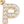 Letter P Gold Beige