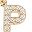 Letter P Gold Beige