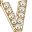 Letter V Gold Beige