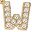 Letter W Gold Beige