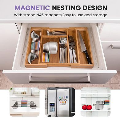 Magnetic Measuring Cup and Spoon Set, 16 Pieces, Stainless Steel