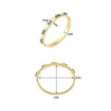 18K Gold Plated Crystal Rhinestone Bangle Bracelets for Women with Cubic Zirconia