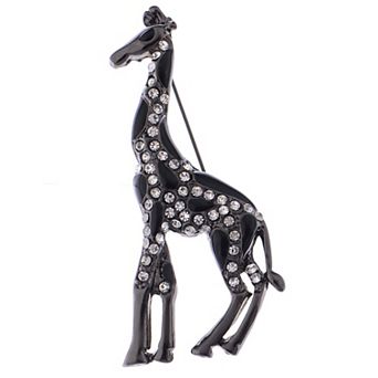 Golden Tone Yellow Animal Giraffe Spotted Texture Brooch Pin