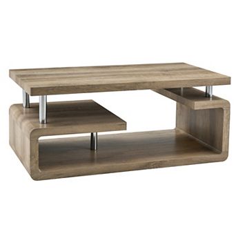 MDF Multi-Storage Open Compartments Coffee Table for Living Room Office Modern Home Decor