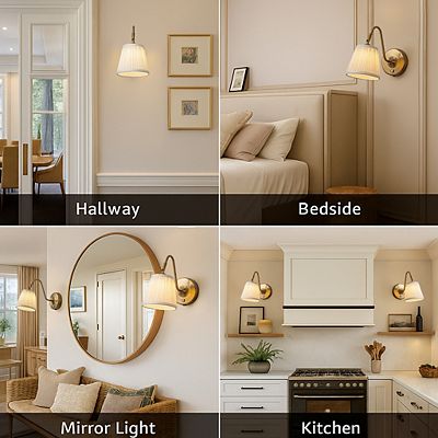 2-Pack American Battery Operated Wall Sconces – Antique Brass & Ceramic, Rechargeable 4000mAh Bulb, Remote Dimming, No Wiring Needed, Vintage Farmhouse Decor
