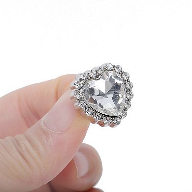 Heart Rhinestones Shoelace Charms 2 Pcs