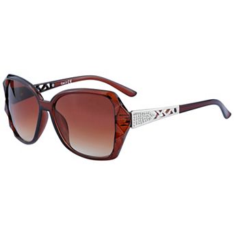 Unisex Rectangular Full-Frame Sunglasses Irregular Geometric Textured Pattern Sun Glasses Protection