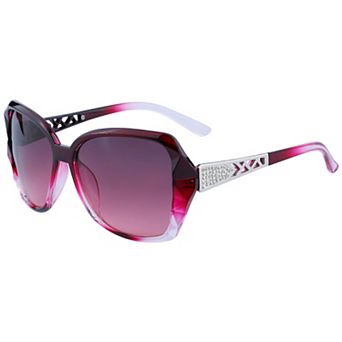Unisex Rectangular Full-Frame Sunglasses Irregular Geometric Textured Pattern Sun Glasses Protection