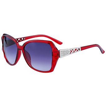 Unisex Rectangular Full-Frame Sunglasses Irregular Geometric Textured Pattern Sun Glasses Protection