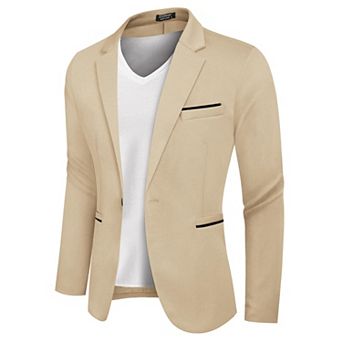 COOFANDY Men' Casual Blazers Sport Coats Slim Fit Cotton Sport Jackets 1 Button Lightweight Suit