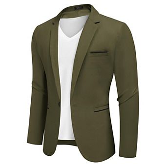 COOFANDY Men' Casual Blazers Sport Coats Slim Fit Cotton Sport Jackets 1 Button Lightweight Suit