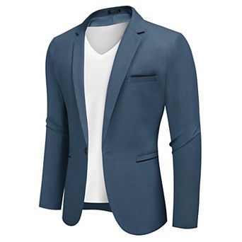 COOFANDY Men' Casual Blazers Sport Coats Slim Fit Cotton Sport Jackets 1 Button Lightweight Suit