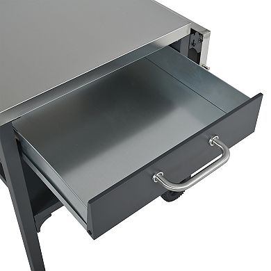 54.7 in. Outdoor Kitchen Cart Island with Foldable Top and Storage Space for Backyard