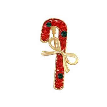 Golden Tone Christmas Brooch Pins Sparkly Rhinestones Enamel Lapel Pin for Women