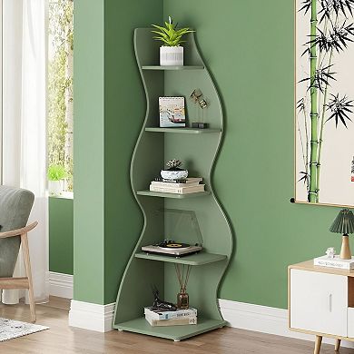 5-Tier Storage Shelf Unit with Adjustable Shelves for Books, Décor, and Plants