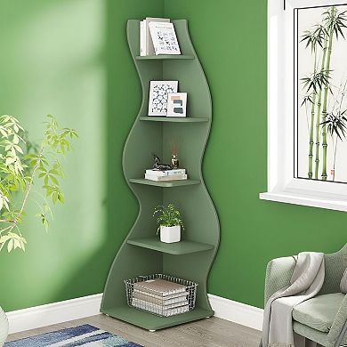 5-Tier Storage Shelf Unit with Adjustable Shelves for Books, Décor, and Plants