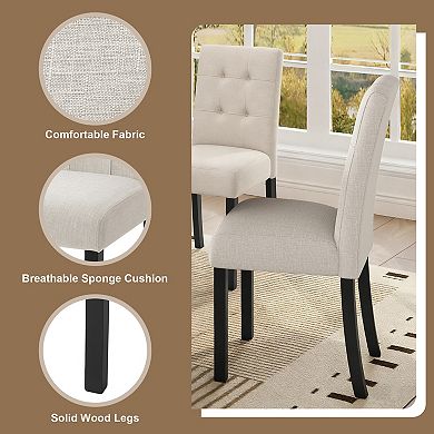 Pnronnc 6-Piece Modern Dining Table Set, Kitchen Table Set with Faux Marble Table, 4 Chairs & Bench