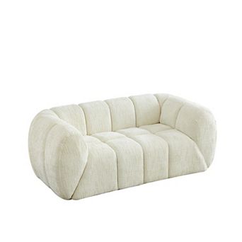 Pnronnc Loveseat Sofa Cloud Couch, Quilted Chenille Deep Seat Sofa Modern Upholstered Sofa