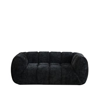 Pnronnc Loveseat Sofa Cloud Couch, Quilted Chenille Deep Seat Sofa Modern Upholstered Sofa