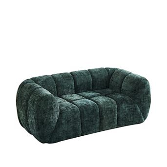 Pnronnc Loveseat Sofa Cloud Couch, Quilted Chenille Deep Seat Sofa Modern Upholstered Sofa