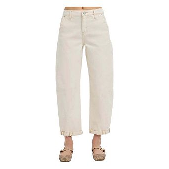 RISEN High Rise Relaxed Barrel Cuffed Jeans