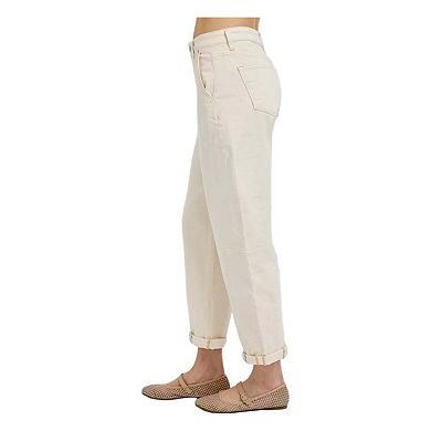 RISEN High Rise Relaxed Barrel Cuffed Jeans