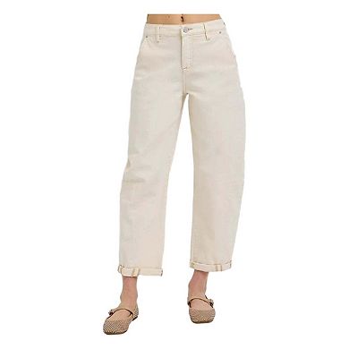 RISEN High Rise Relaxed Barrel Cuffed Jeans
