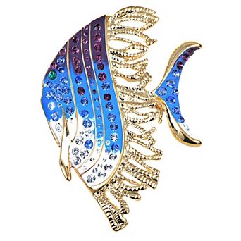 Crystal Rhinestone Fish Jewelry Pin Brooch