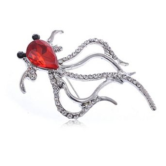 Crystal Rhinestone Fish Jewelry Pin Brooch