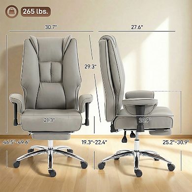 HOMCOM Executive Office Chair, High Back Reclining Desk Chair
