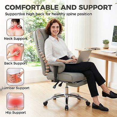 HOMCOM Executive Office Chair, High Back Reclining Desk Chair