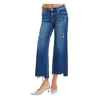 RISEN High Rise Crop Wide Leg Jeans