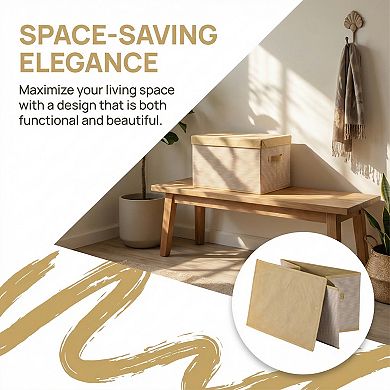 Storage Cube, Fabric Storage Bin with Handles and Lid for Shelves Closet, Collapsible Storage Basket