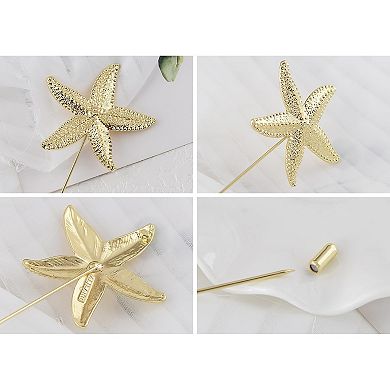 Long Handle Halloween Insect Spider Jewelry Set Starfish Bee Lapel Stick Pack of 2/3/6