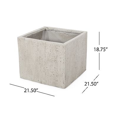 KWPZQEB Magnesium Oxide 21.5" Square Planter Box with with Drainage Hole