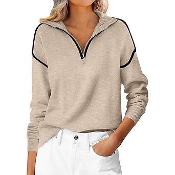 Collared Quarter Zip Pullover Sweater