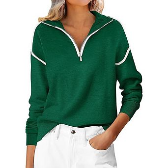 Collared Quarter Zip Pullover Sweater