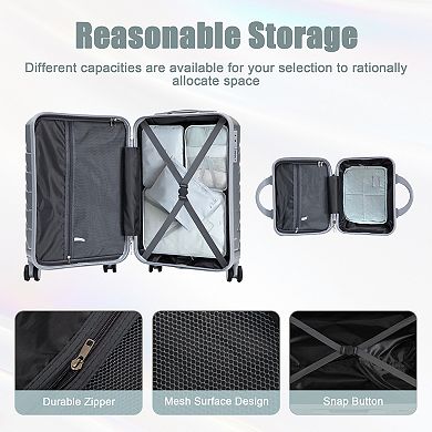 KWPZQEB 2PCS Versatile Travel Luggage Set with Silent Double-Row Spinner Wheels&Compartmental Design