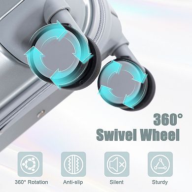 KWPZQEB 2PCS Versatile Travel Luggage Set with Silent Double-Row Spinner Wheels&Compartmental Design