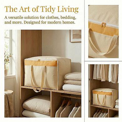 1 Pack Clothes Storage, Foldable Storage Bags, Moving Bags for Organizing Clothing, Comforter