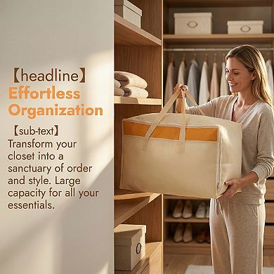 1 Pack Clothes Storage, Foldable Storage Bags, Moving Bags for Organizing Clothing, Comforter