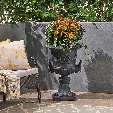 KWPZQEB Lightweight Concrete Roman Style Planter with Sturdy Square Base & Drainage Hole