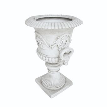 KWPZQEB Lightweight Concrete Roman Style Planter with Sturdy Square Base & Drainage Hole