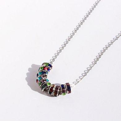 Women's Rainbow Zirconia Circle Necklace