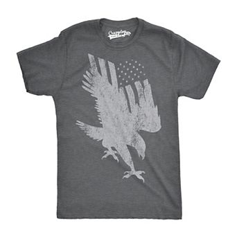 Mens Flag Into Eagle Funny T shirts American Flag Tees Novelty Pride Vintage USA T shirt
