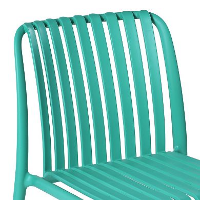 Outdoor Stackable Polypropylene Plastic Dining Side Chairs (Set of 2)